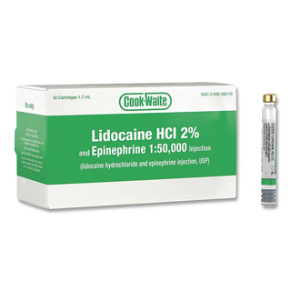 Cook-Waite Lidocaine 2% w/ epi 1:50000