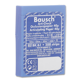 Bausch Articulating Paper Pre-cut Strips 40u (.0016") Blue BK-61 (200)