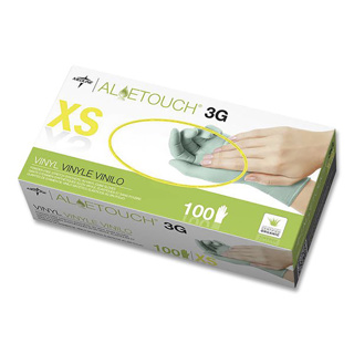 Medline Aloe Ambi 3G Stretch Vinyl PF Glove Green XS (100)