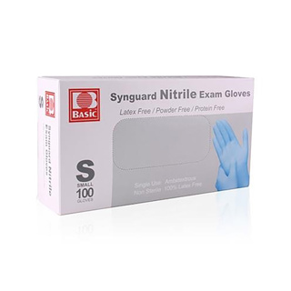 Basic Medical Nitrile PF Exam Glove Blue S (100)