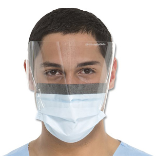 Fluidshield Level 2 Fog-Free Procedure Mask w/ Visor Blue (25)