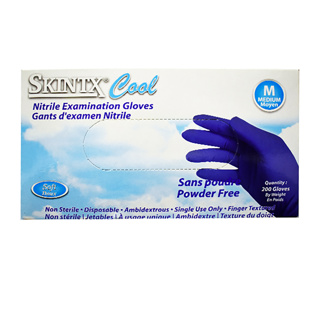SkinTx Cool Nitrile PF Exam Glove Blue L (200)