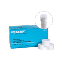 Crosstex Cotton Rolls Braided NS #2 Medium 1-1/2" x 3/8" (2000)