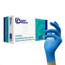 Safe Health Nitrile PF Exam Glove Blue M (100)