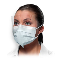 Isofluid Fog-Free Secure Fit Earloop Mask w/Shield Blue (25)