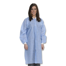Easy-Breathe Knee Length Lab Coat Ceil Blue S (10)