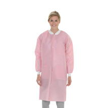 MaxCare Extra-Safe Knee Length Lab Coat Pink XL (10)