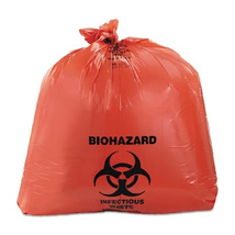 Biohazard Waste Bags 10 Gallon Red (250)